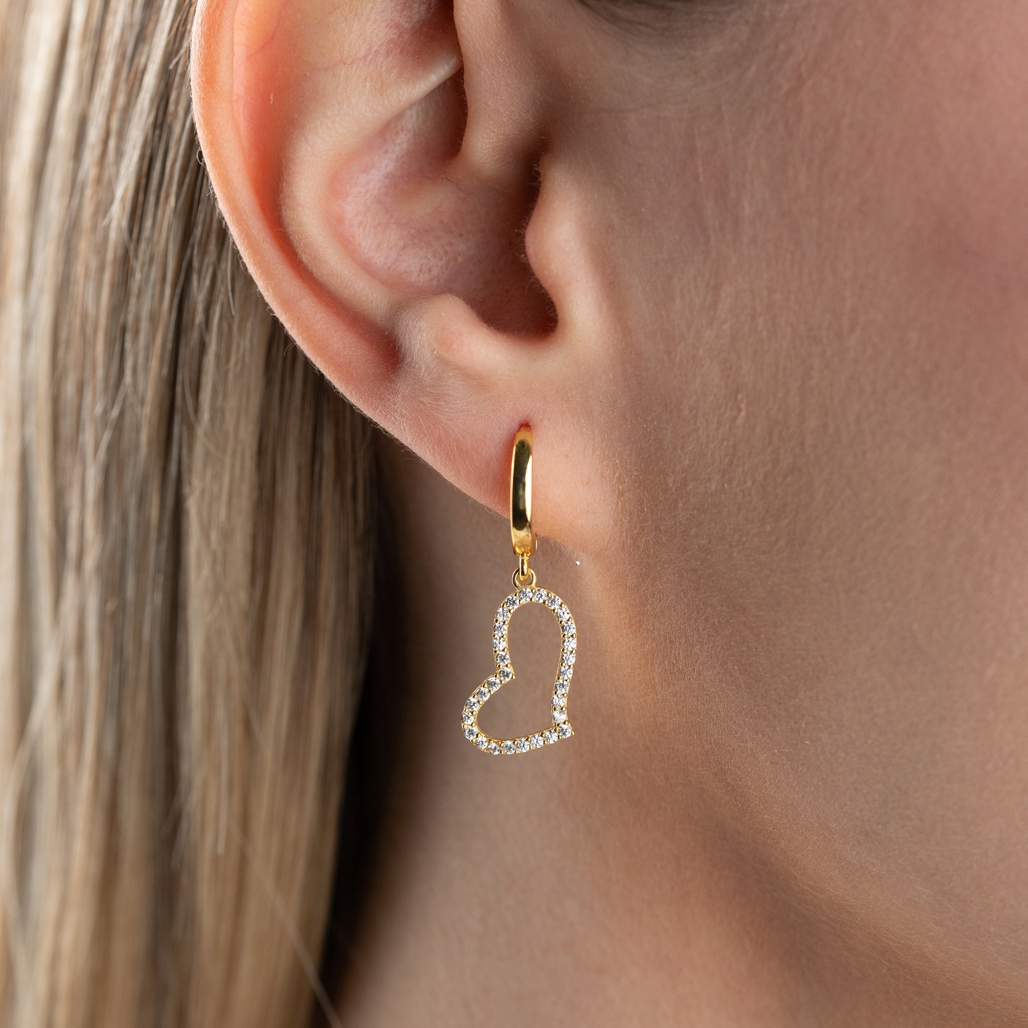 OVALES HERZ OHRRINGE | 925 SILBER