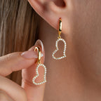 OVALES HERZ OHRRINGE | 925 SILBER