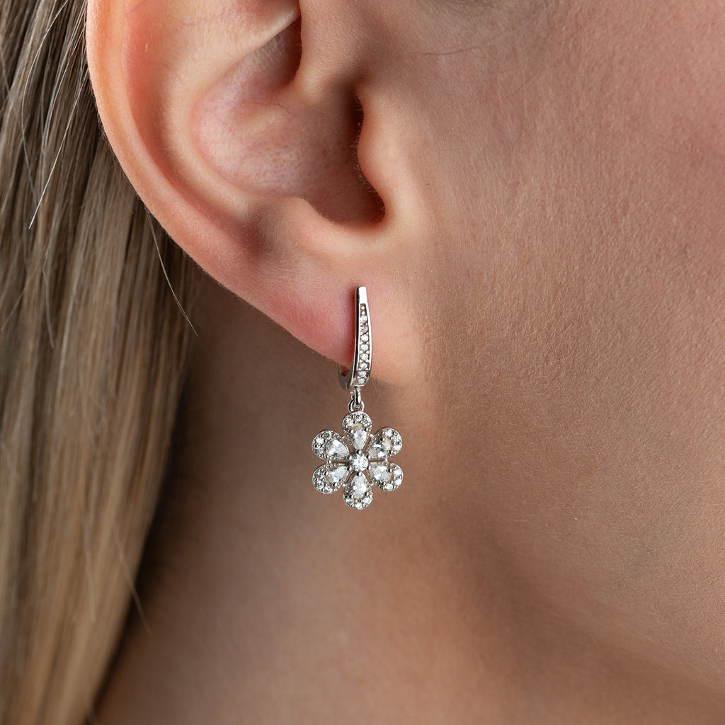 STEINBLUME OHRRINGE | 925 SILBER