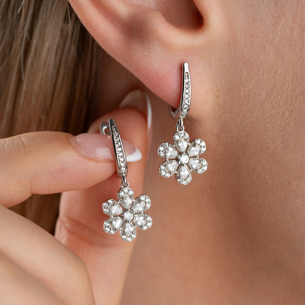 STEINBLUME OHRRINGE | 925 SILBER