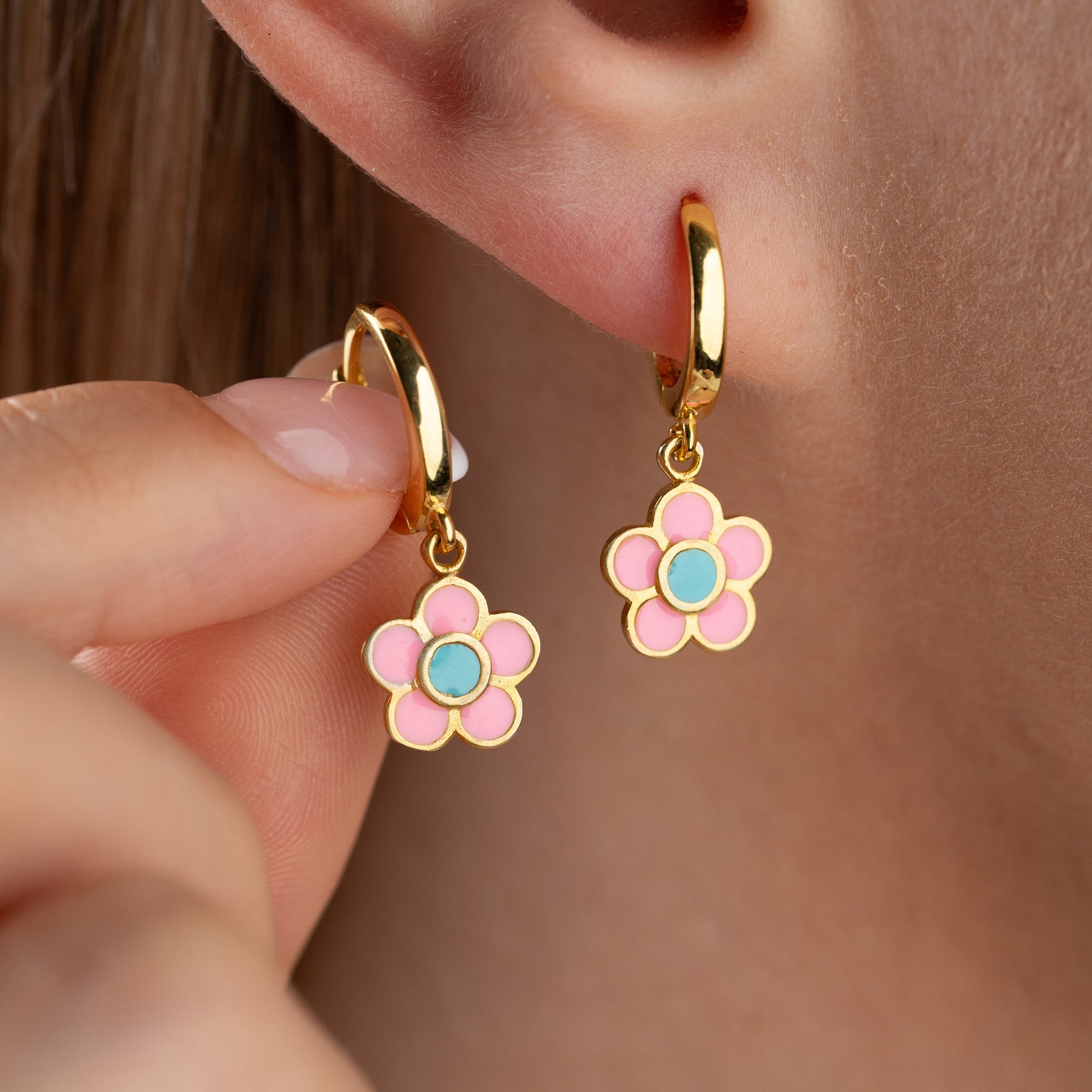 BUNTE GÄNSEBLÜMCHEN OHRRINGE | 925 SILBER