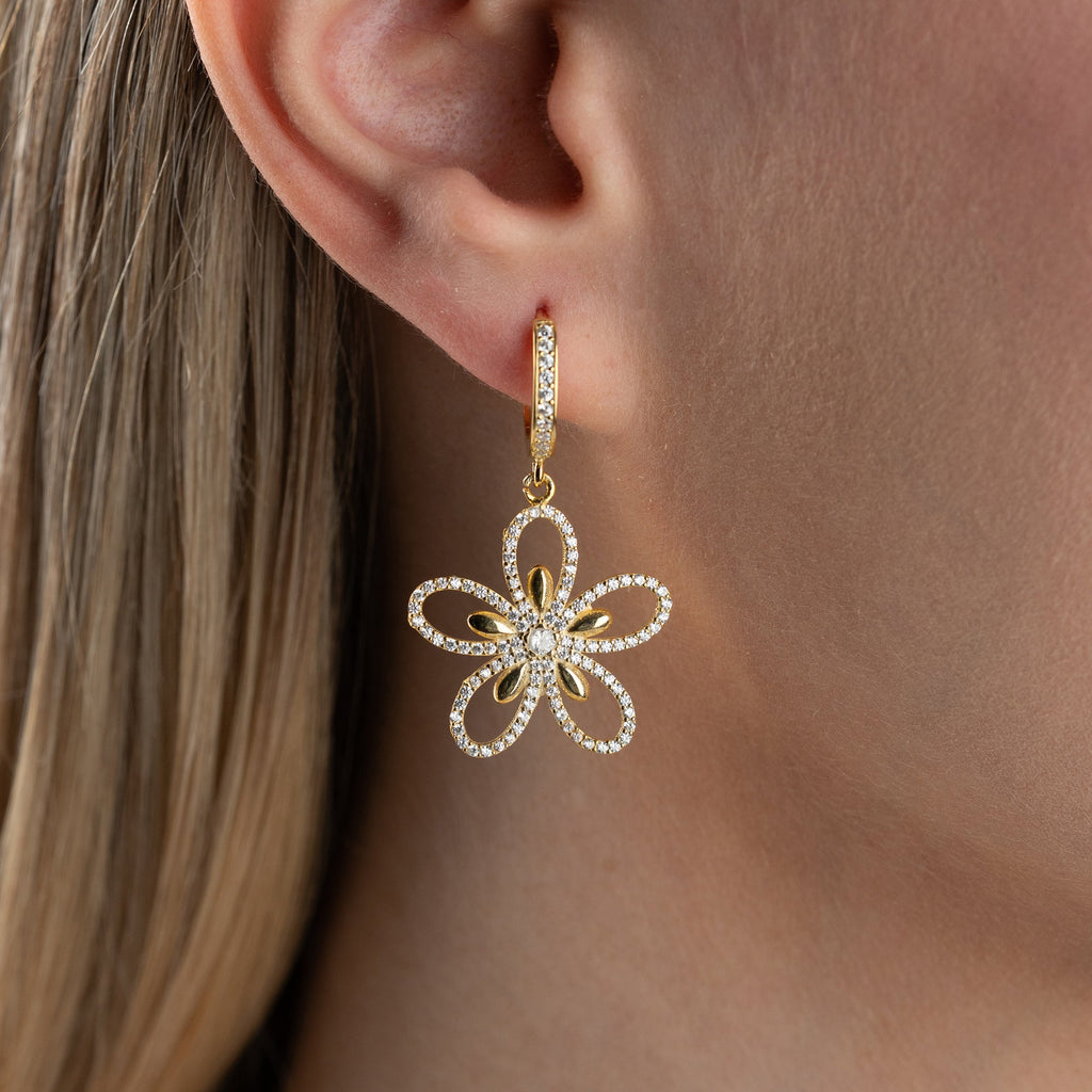 STEINGÄNSEBLÜMCHEN OHRRINGE | 925 SILBER