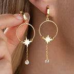 GOLDENER STERN  OHRRINGE | 925 SILBER