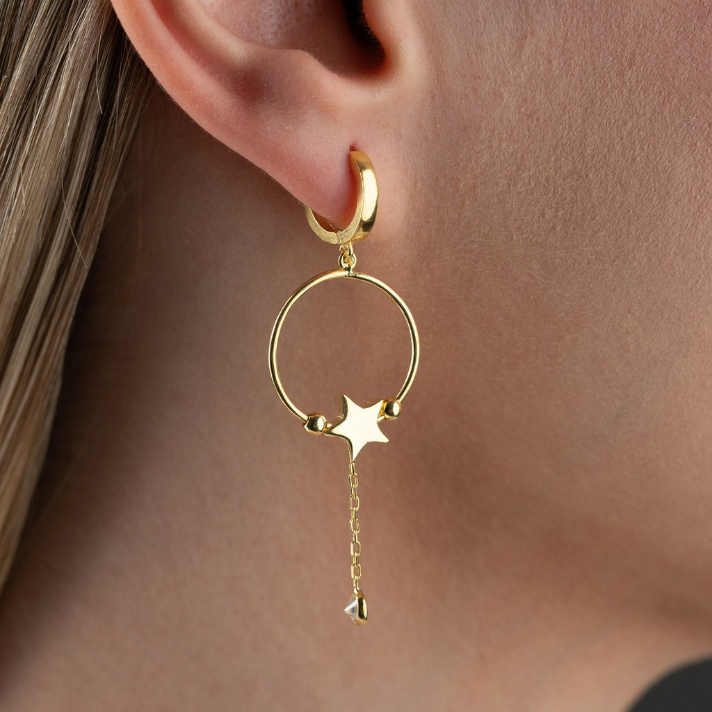 ZARTER STERNKREİS  OHRRINGE | 925 SILBER