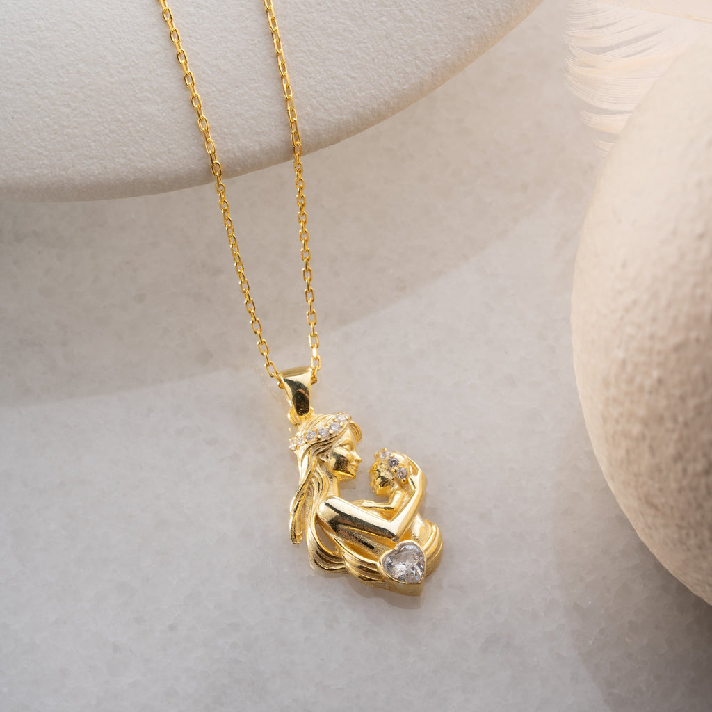 MOM- BABY STONE HALSKETTE | 925 SILBER
