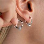 RUND MIT STEINEN OHRRINGE | 925 SILBER