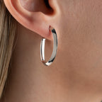 OVALER ZUG  OHRRINGE | 925 SILBER