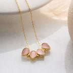 AUFKLAPPBARE HALSKETTE MIT ROSA BLÜTENBLÄTTERN HALSKETTE | 925 SILBER