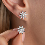 SHUTTLE STEINBLUME  OHRRINGE | 925 SILBER