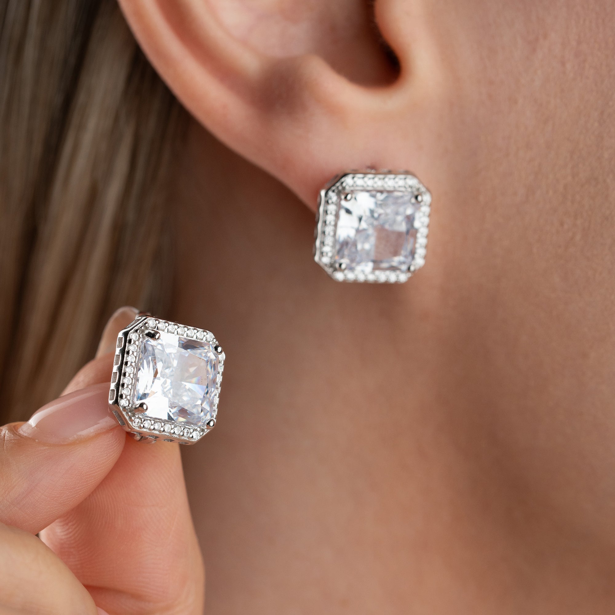 QUADRAT OHRRINGE | 925 SILBER