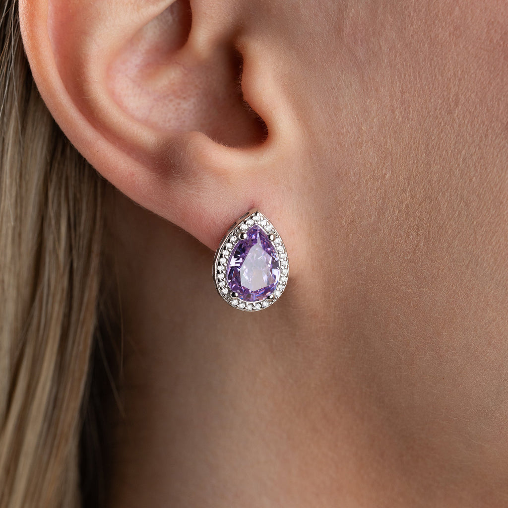 AMETHYSTSTEIN  OHRRINGE | 925 SILBER