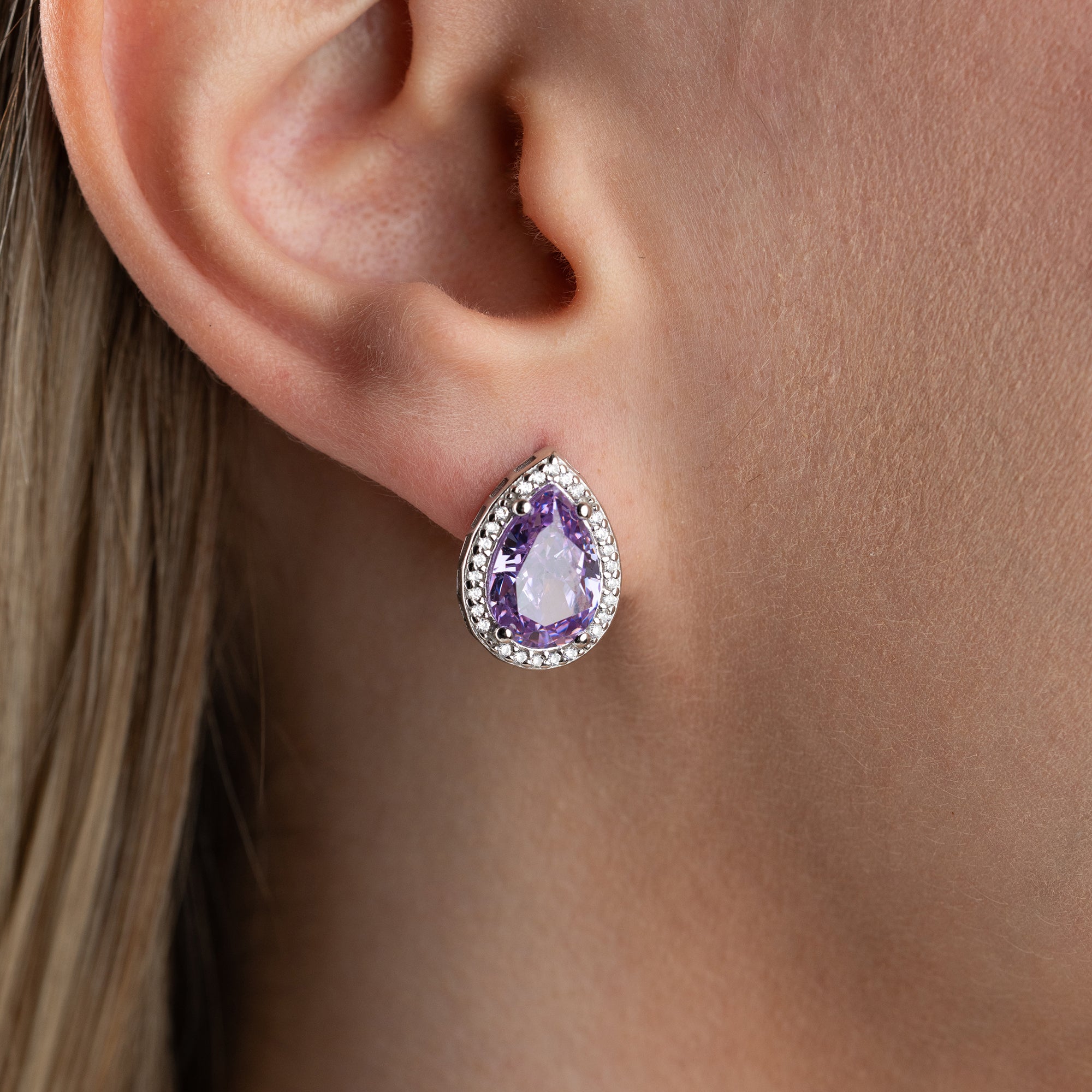 AMETHYSTSTEIN  OHRRINGE | 925 SILBER
