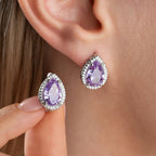 AMETHYSTSTEIN  OHRRINGE | 925 SILBER