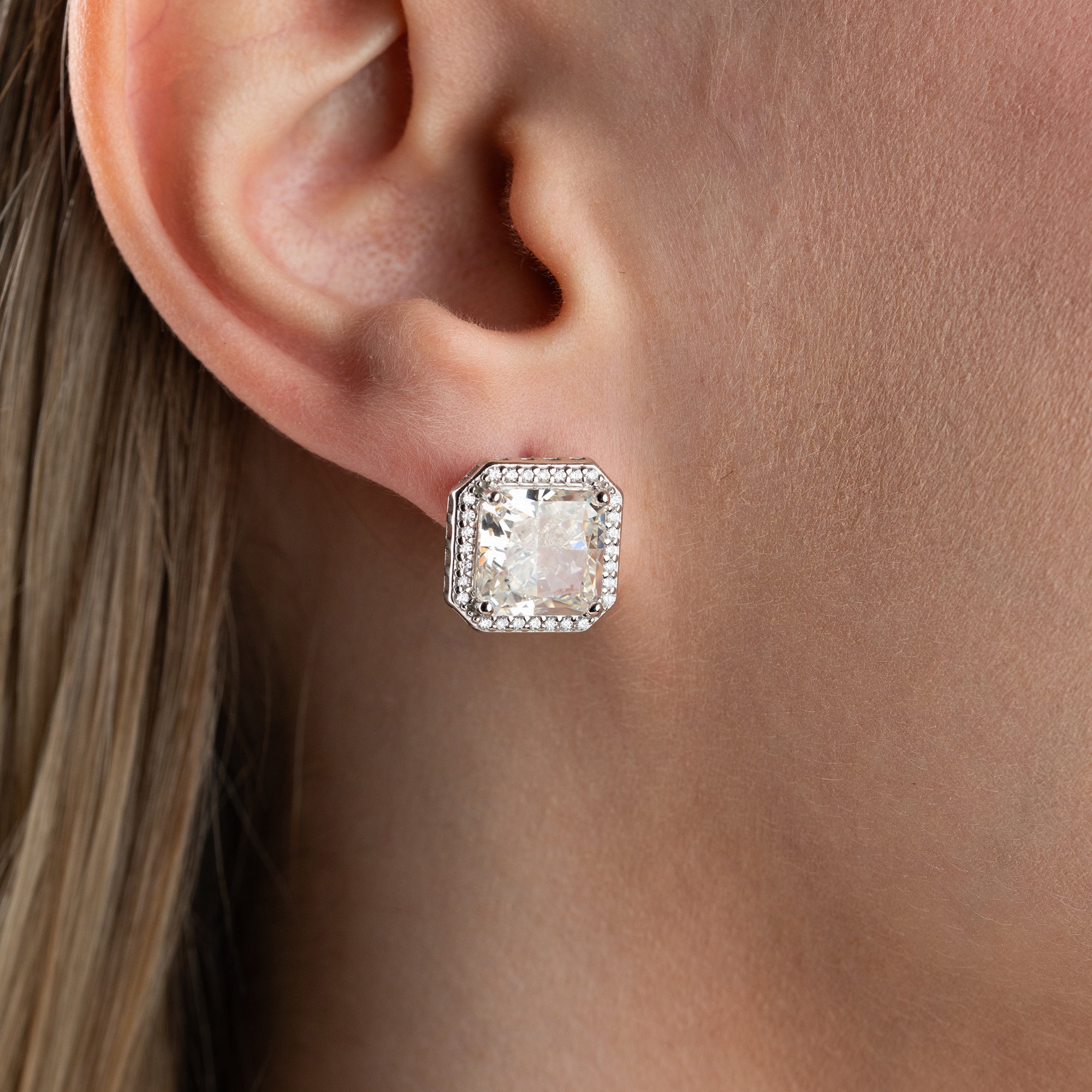 DIAMANTSTEIN  OHRRINGE | 925 SILBER
