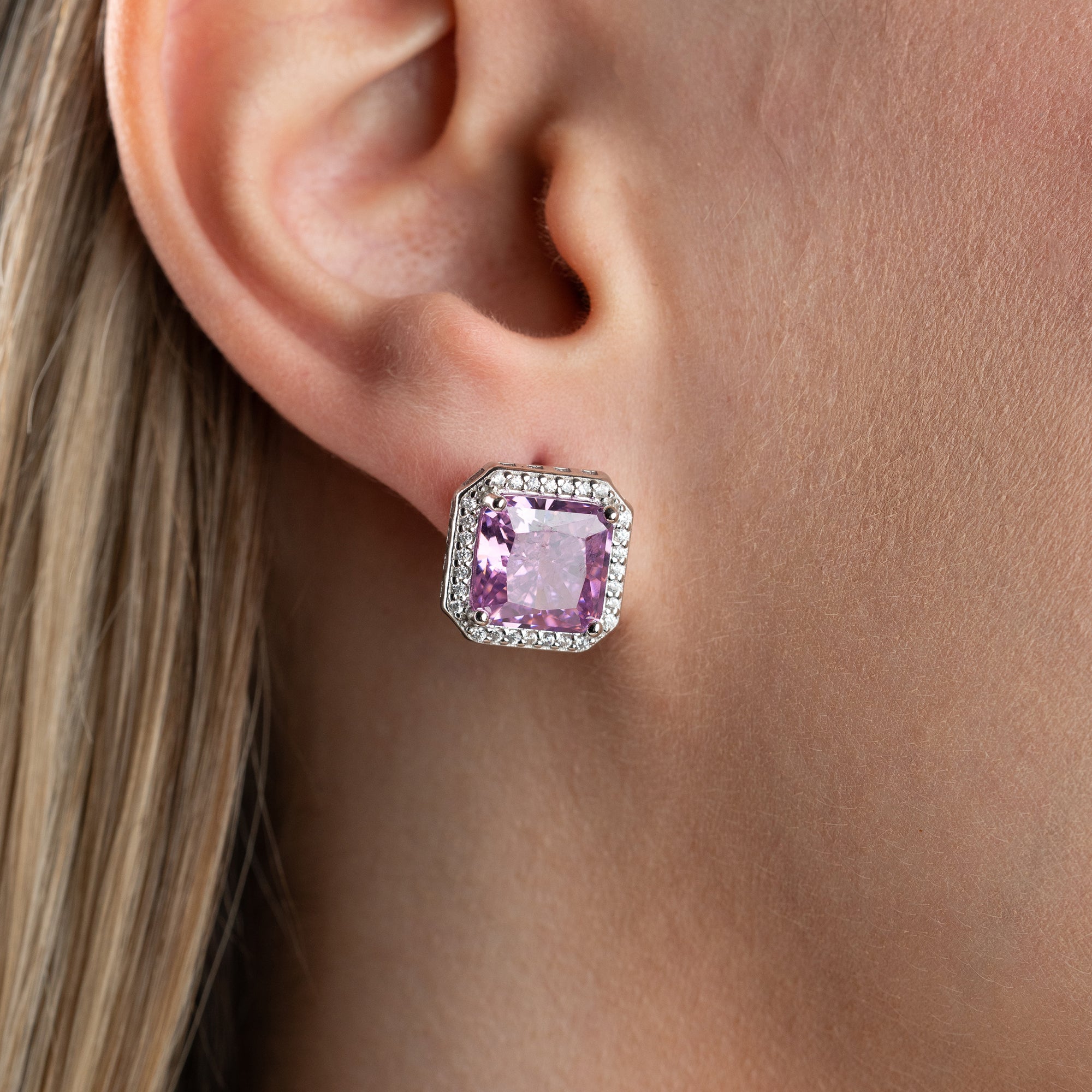 ROSASTEIN OHRRINGE | 925 SILBER