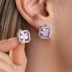 ROSASTEIN OHRRINGE | 925 SILBER