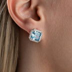 BLAUTOPASSTEIN OHRRINGE | 925 SILBER