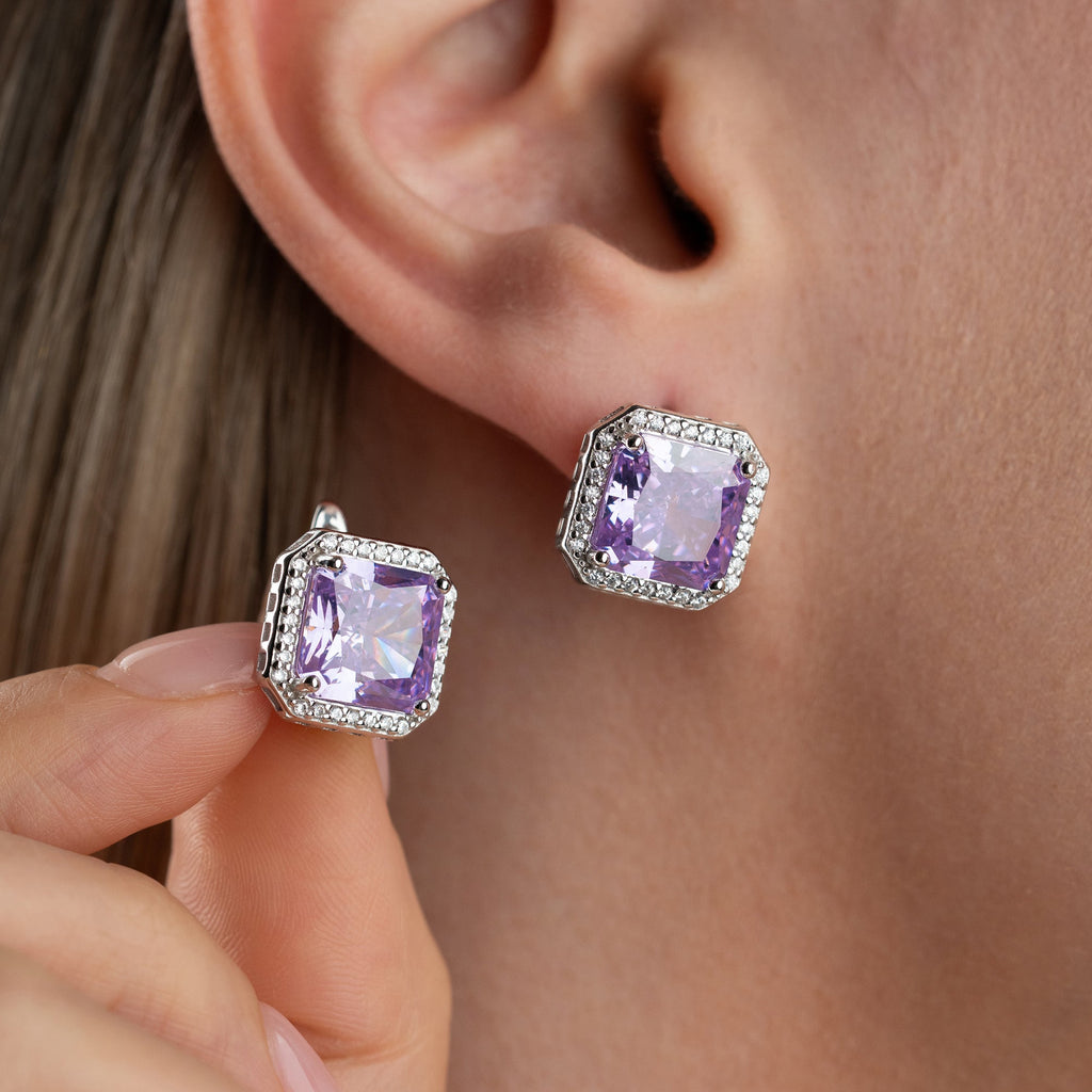 AMETHYSTSTEIN OHRRINGE | 925 SILBER