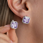 AMETHYSTSTEIN OHRRINGE | 925 SILBER