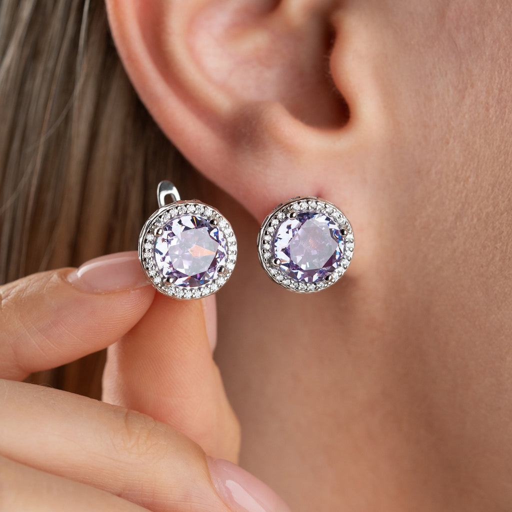AMETHYSTSTEIN OHRRINGE | 925 SILBER