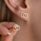 DOPPELRING OHRRINGE | 925 SILBER