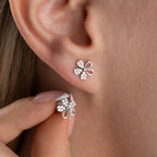 STEINIGE BLUME OHRRINGE | 925 SILBER