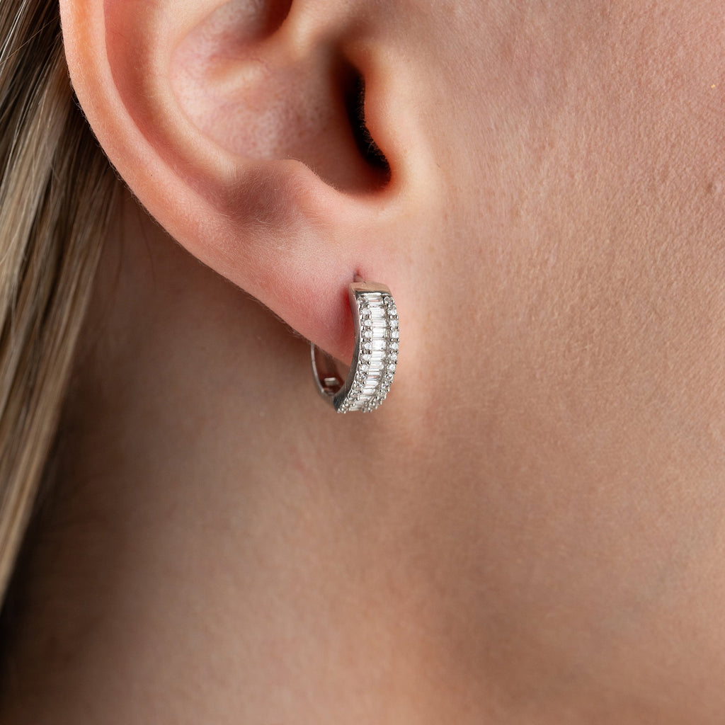 BAGUETTE HOOP OHRRINGE | 925 SILBER