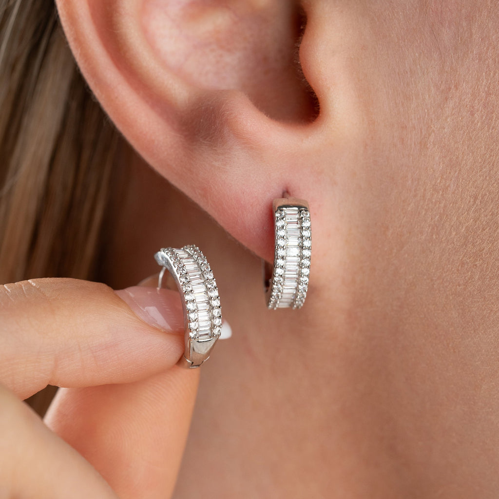 BAGUETTE HOOP OHRRINGE | 925 SILBER