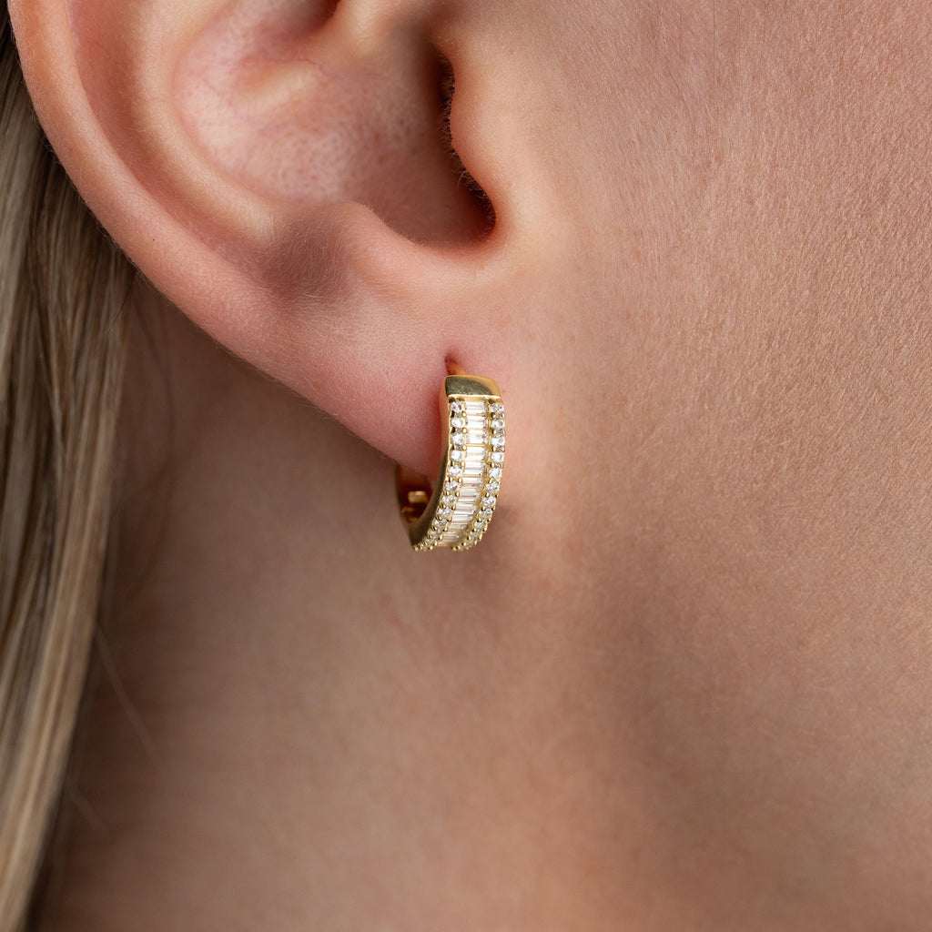 BAGUETTE HOOP OHRRINGE | 925 SILBER