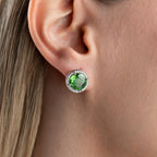 SMARAGDSTEIN  OHRRINGE | 925 SILBER