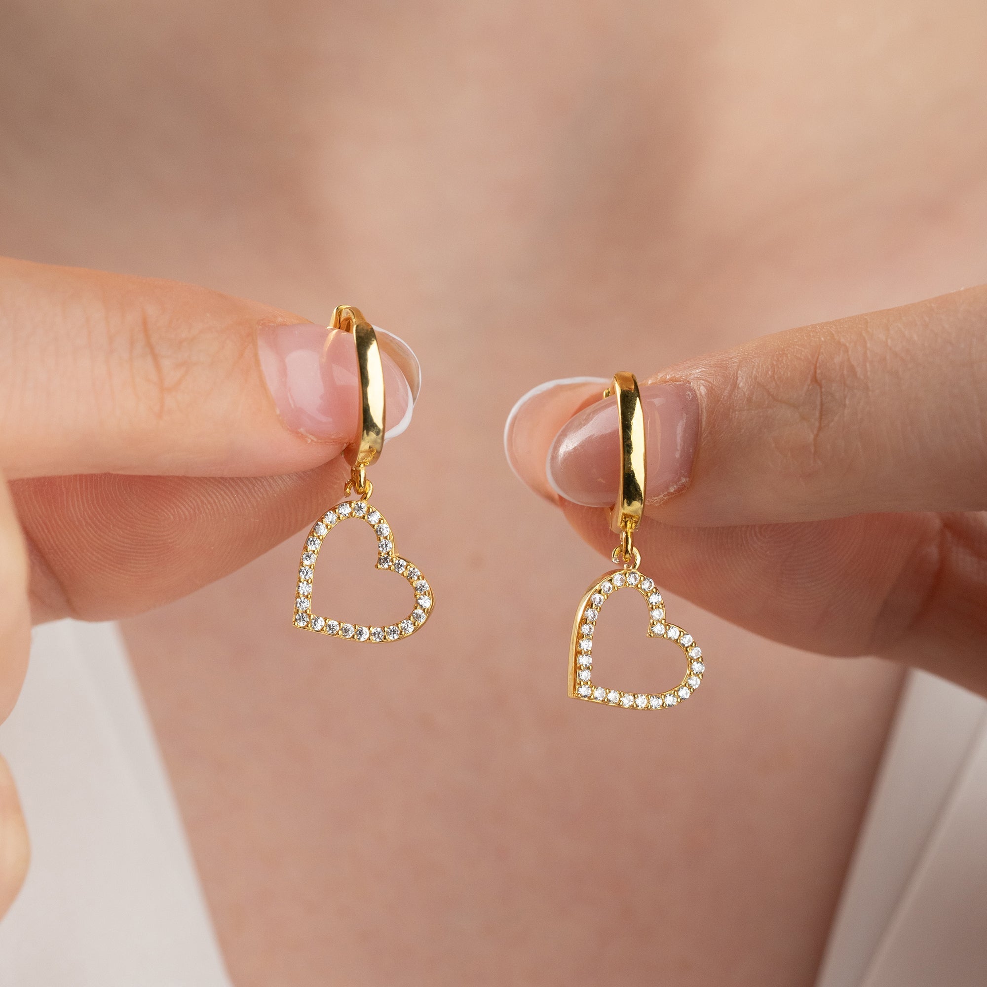 LEERES HERZ OHRRINGE | 925 SILBER