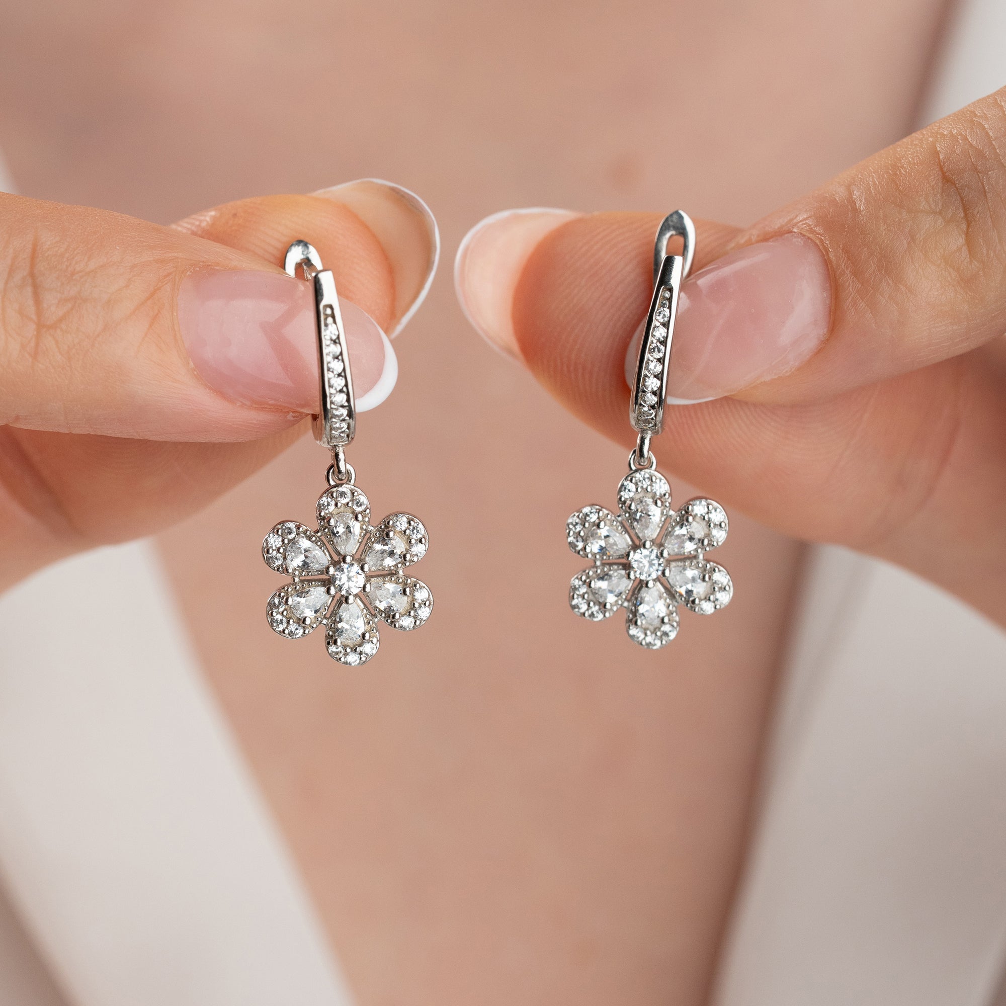STEINBLUME OHRRINGE | 925 SILBER