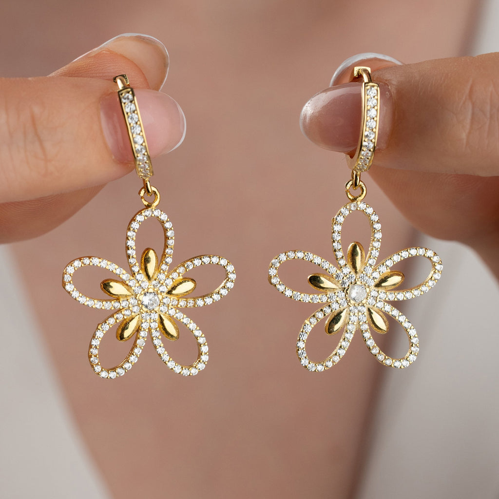 STEINGÄNSEBLÜMCHEN OHRRINGE | 925 SILBER