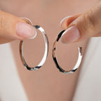 OVALER ZUG  OHRRINGE | 925 SILBER