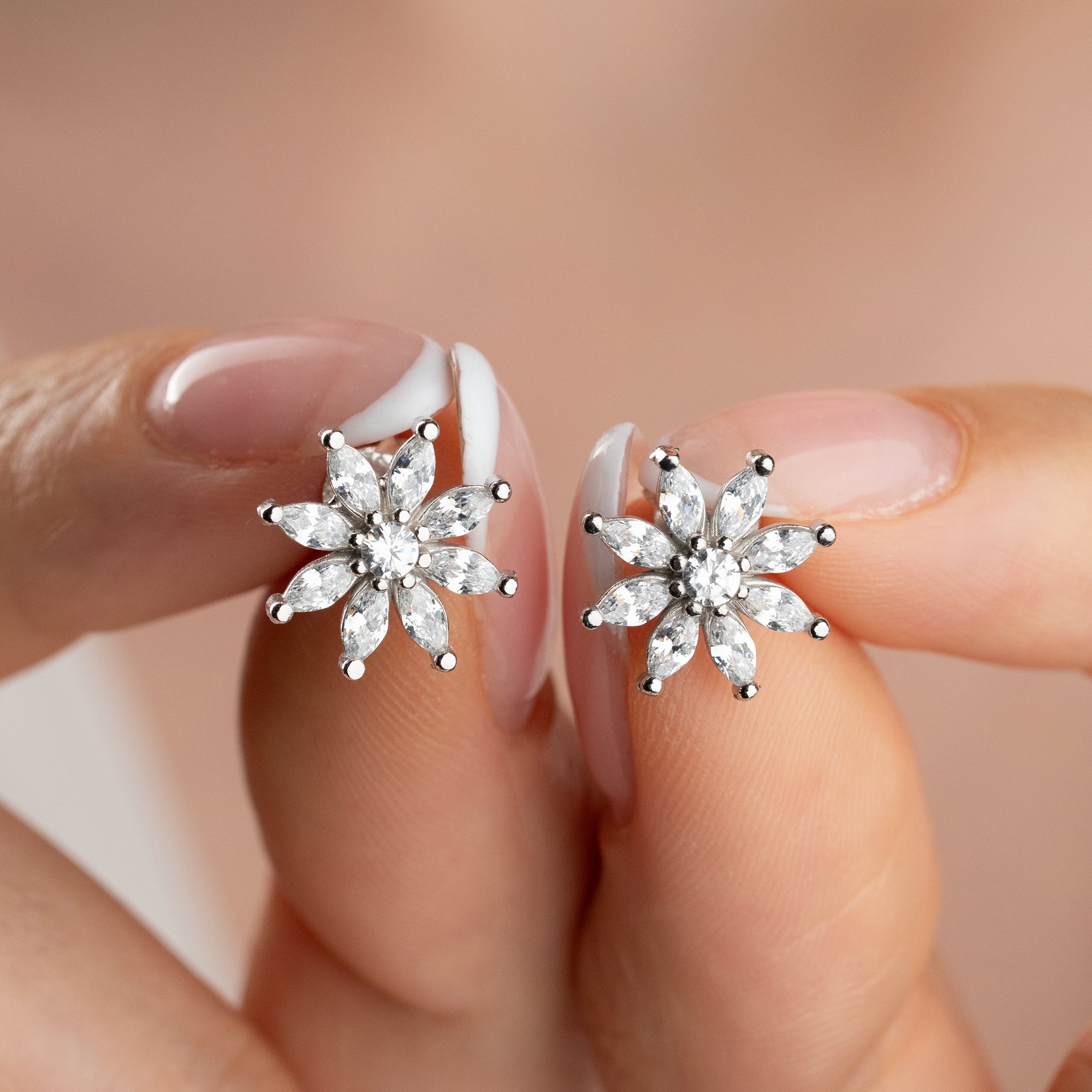 SHUTTLE STEINBLUME  OHRRINGE | 925 SILBER