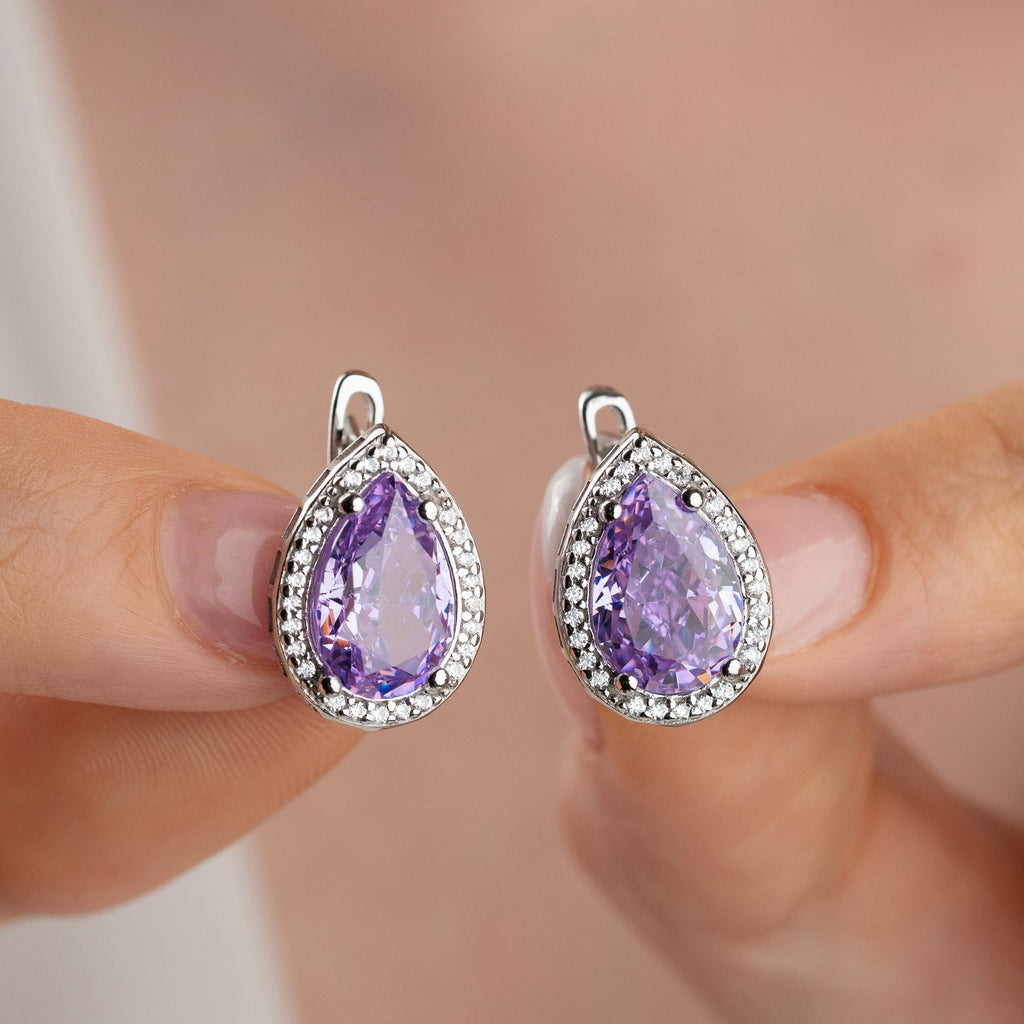 AMETHYSTSTEIN  OHRRINGE | 925 SILBER