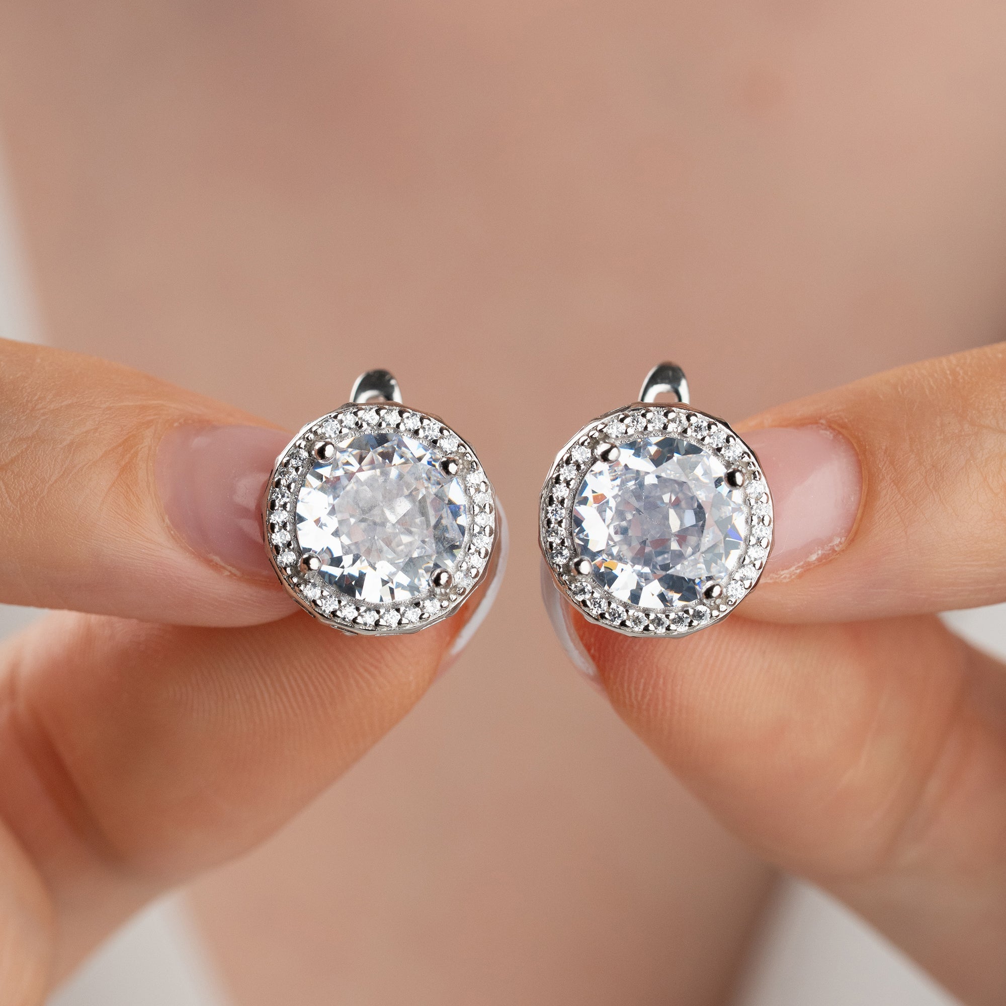 DIAMANDSTEIN  OHRRINGE | 925 SILBER