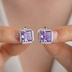 AMETHYSTSTEIN OHRRINGE | 925 SILBER