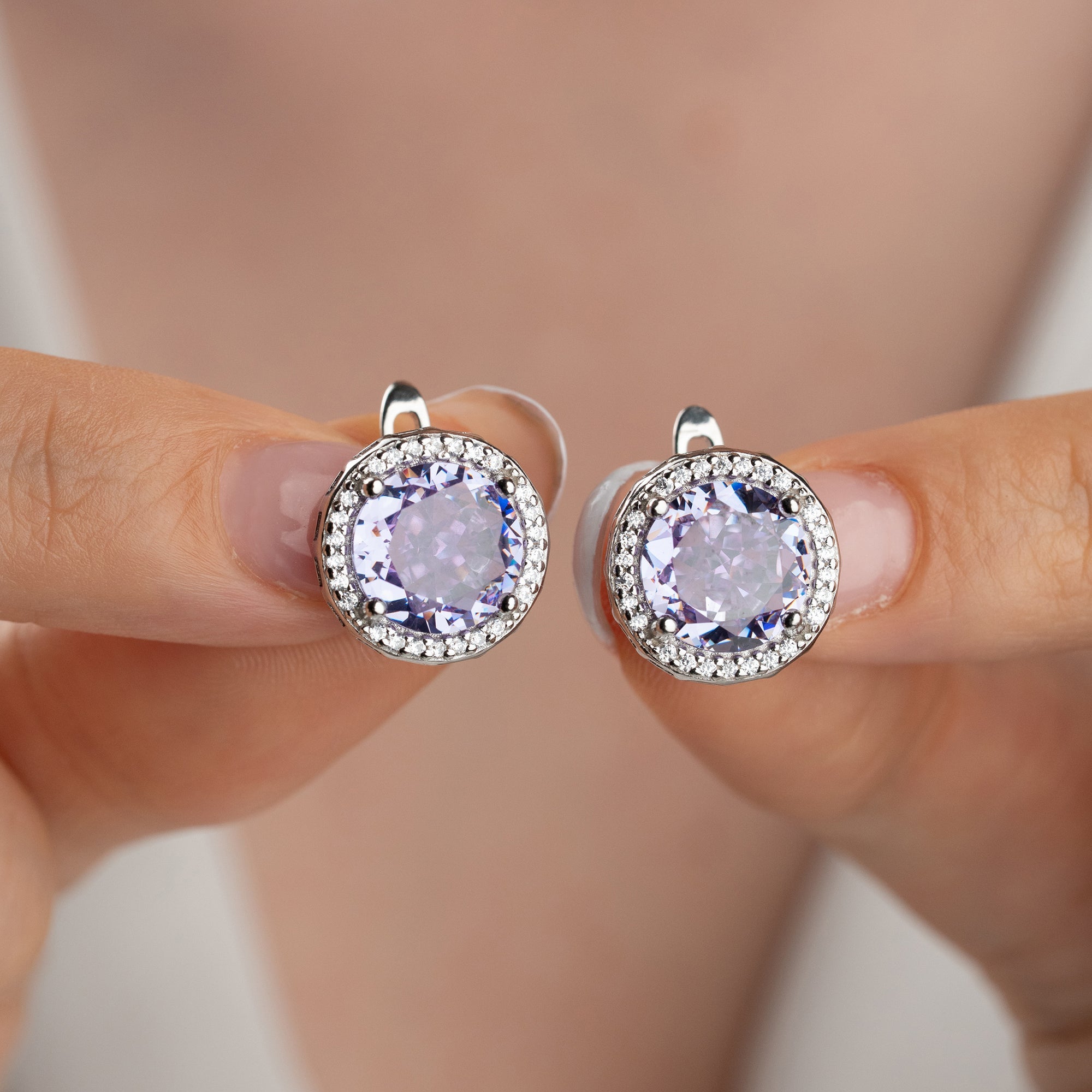 AMETHYSTSTEIN OHRRINGE | 925 SILBER