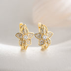 MINIMALISTISCHE BLUME MIT
 OHRRINGE | 925 SILBER