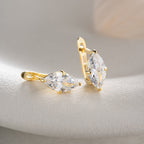 MINIMALISTISCH MIT MARQUISE-STEIN GOLD OHRRINGE | 925 SILBER