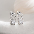 MIT OVALEM KRISTALLSTEIN OHRRINGE | 925 SILBER