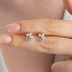 STEINIGE BLUME OHRRINGE | 925 SILBER