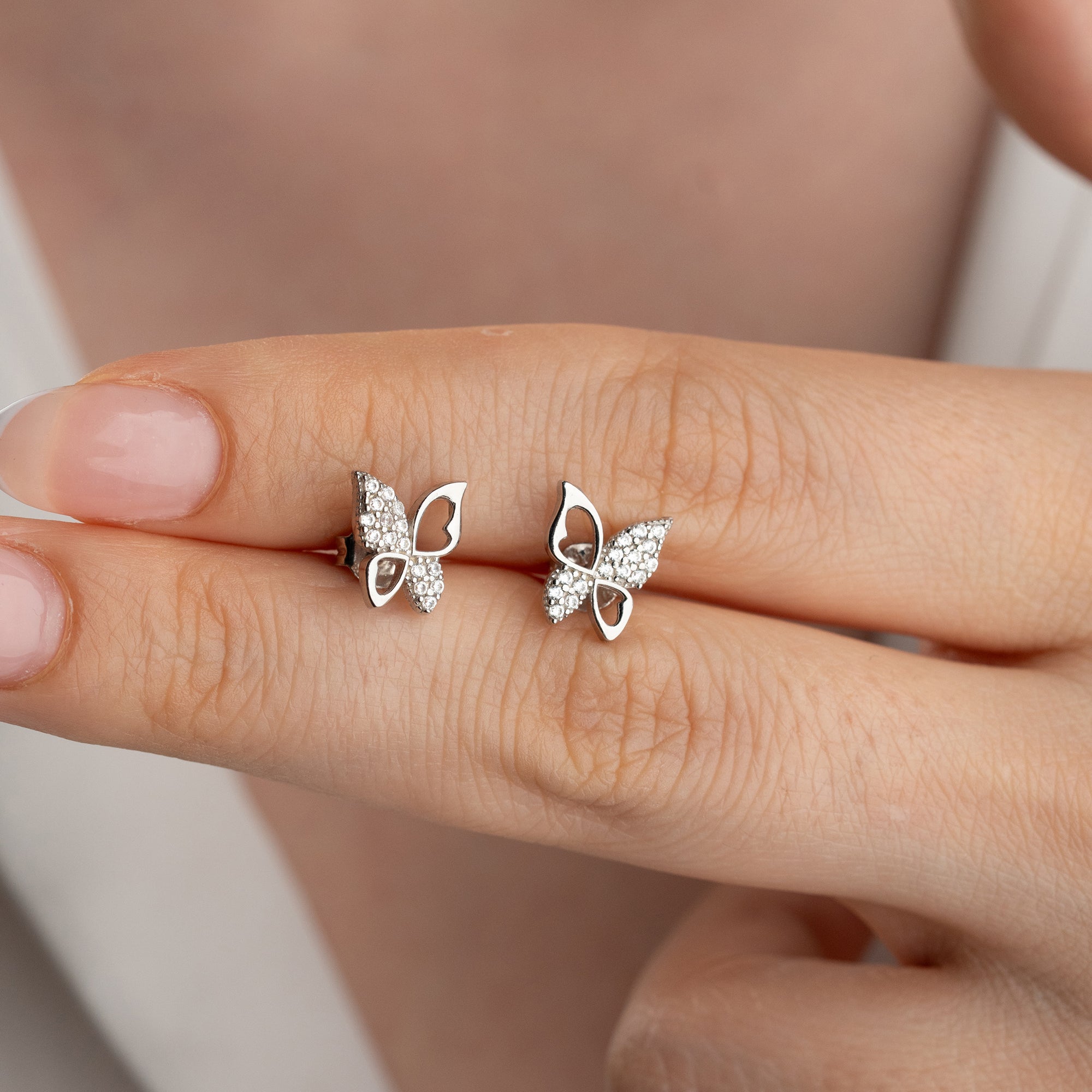 STEINGER SCHMETTERLING OHRRINGE | 925 SILBER