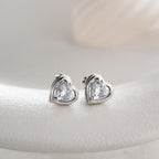 MINIMALISTISCHES SILBERHERZ OHRRINGE | 925 SILBER