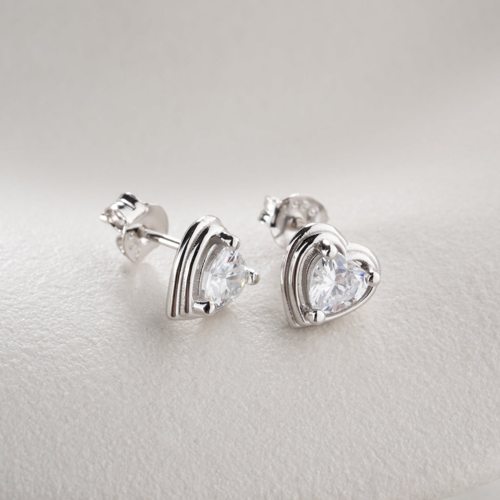 MINIMALISTISCHES SILBERHERZ OHRRINGE | 925 SILBER