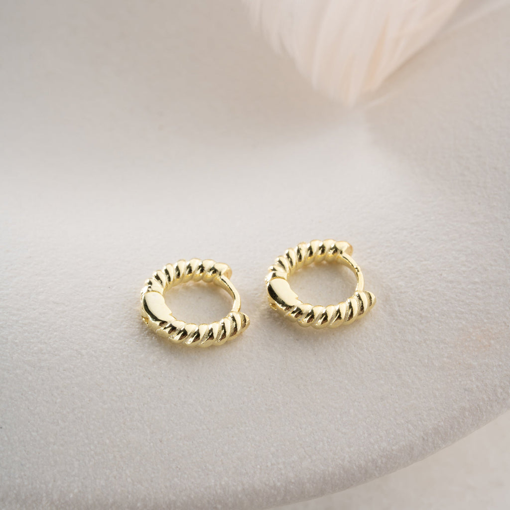 MINIMALISTISCHER GEDREHTER RING OHRRINGE | 925 SILBER