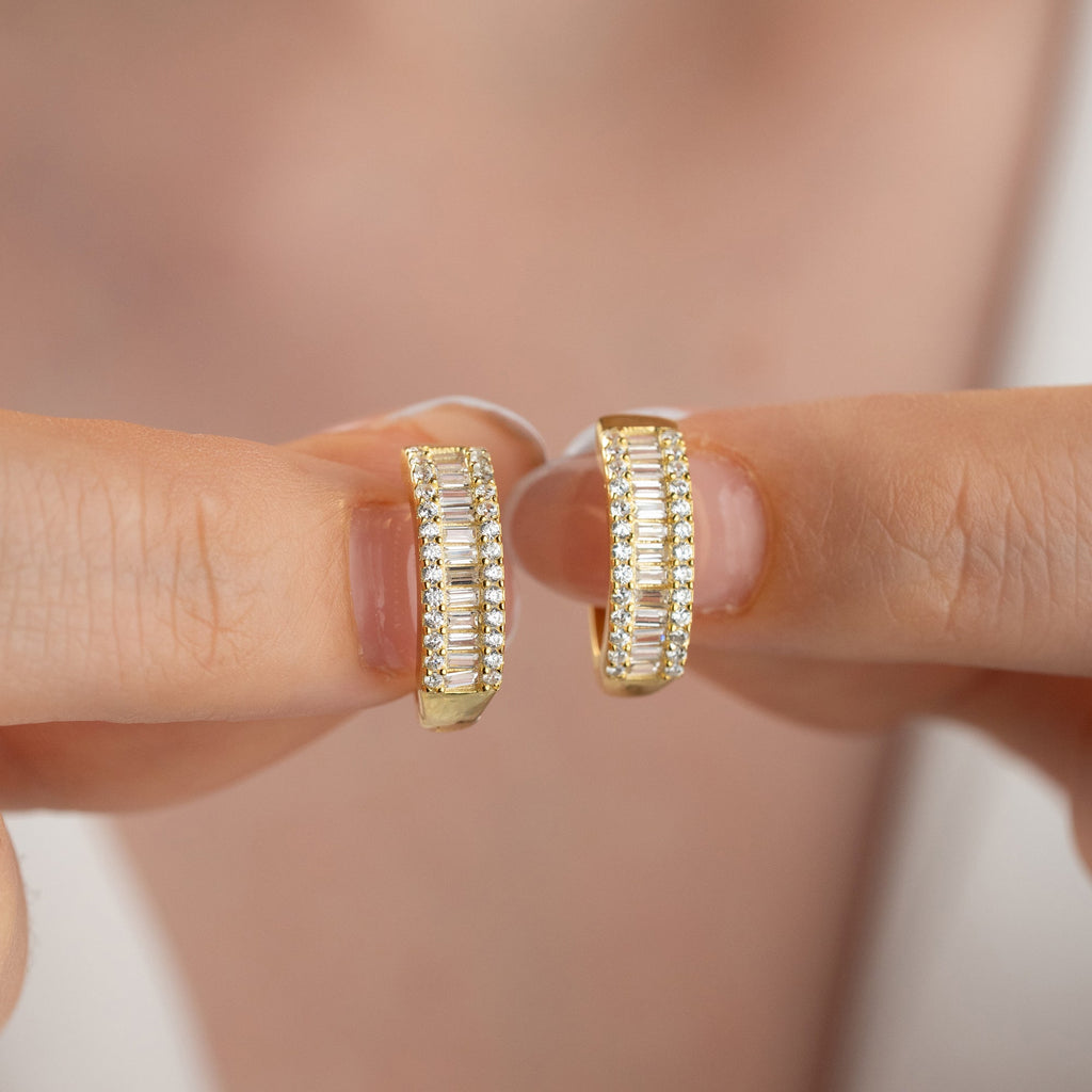BAGUETTE HOOP OHRRINGE | 925 SILBER