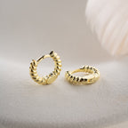 MINIMALISTISCHER GEDREHTER RING OHRRINGE | 925 SILBER