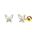 Schmetterlings-Piercing aus 925 Silber von AURIME, detailliertes Schmuckstück mit filigranem Design.